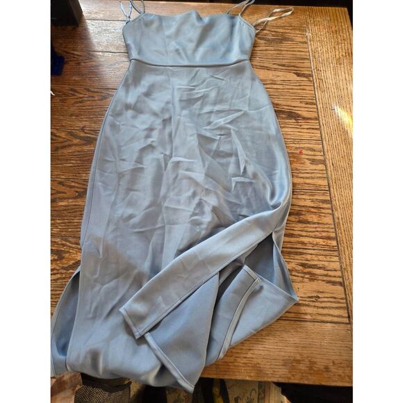 Sachin and Babi Anthropologie BLHDN Dusty Blue Cowl Neck Bridesmaid Dress Sz 0 - Picture 2 of 5